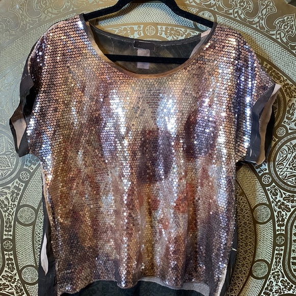 Sequins and Pop Art Sheer Blouse Oversized - Picture 4 of 8